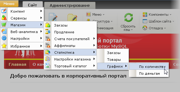 Команды кнопки Меню